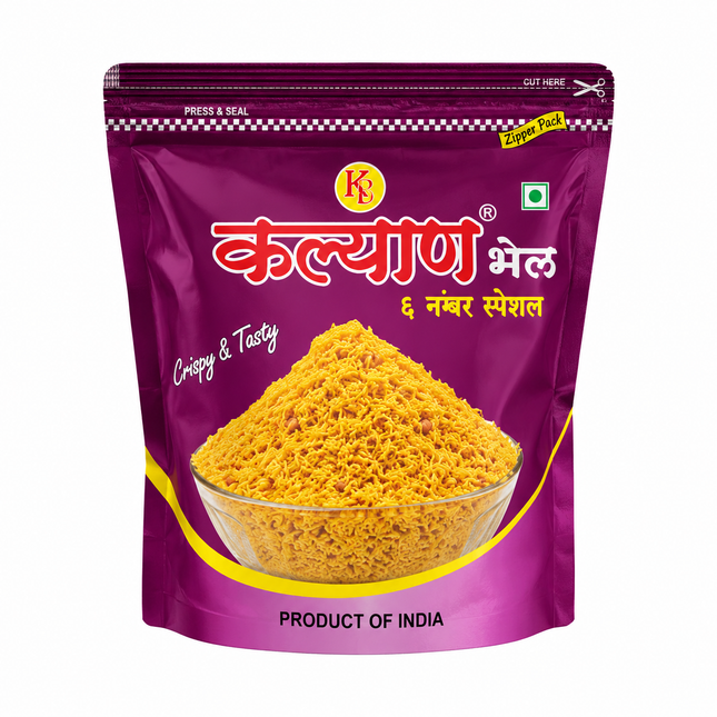 Titel: Kalyan Bhel 0 No. Sev Crispy & Tasty 200 g – Würzige indische Knabberei