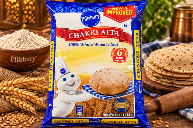 Pillsbury Chakki Atta – Vollkorn-Weizenmehl 5 kg