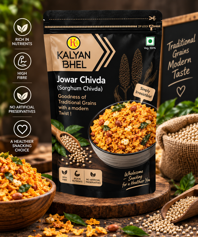 Kalyan Bhel Jowar Chivda 100 g – Würziger indischer Sorghum-Snack