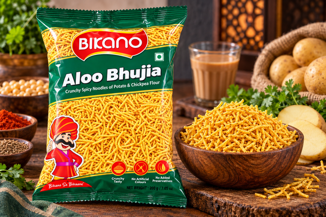 Bikano Aloo Bhujia 200 g – Indischer Kartoffel-Snack