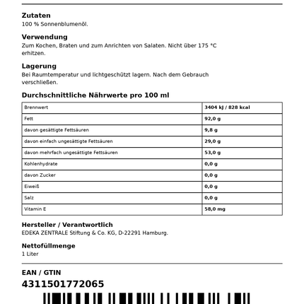 Gut & Günstig Sonnenblumenöl 1L