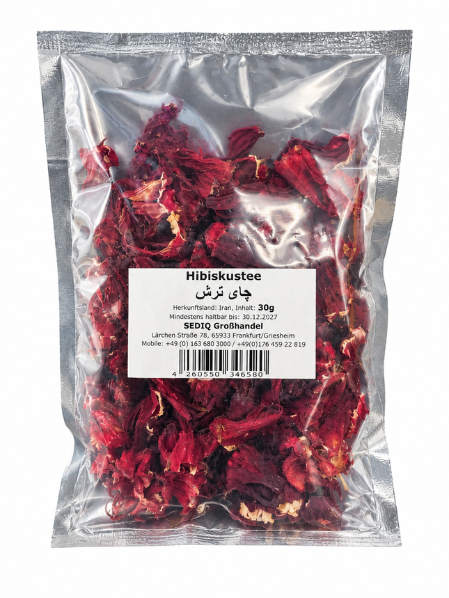 Hibiskustee (Hibiscus Tea) 30 g – Getrocknete Hibiskusblüten