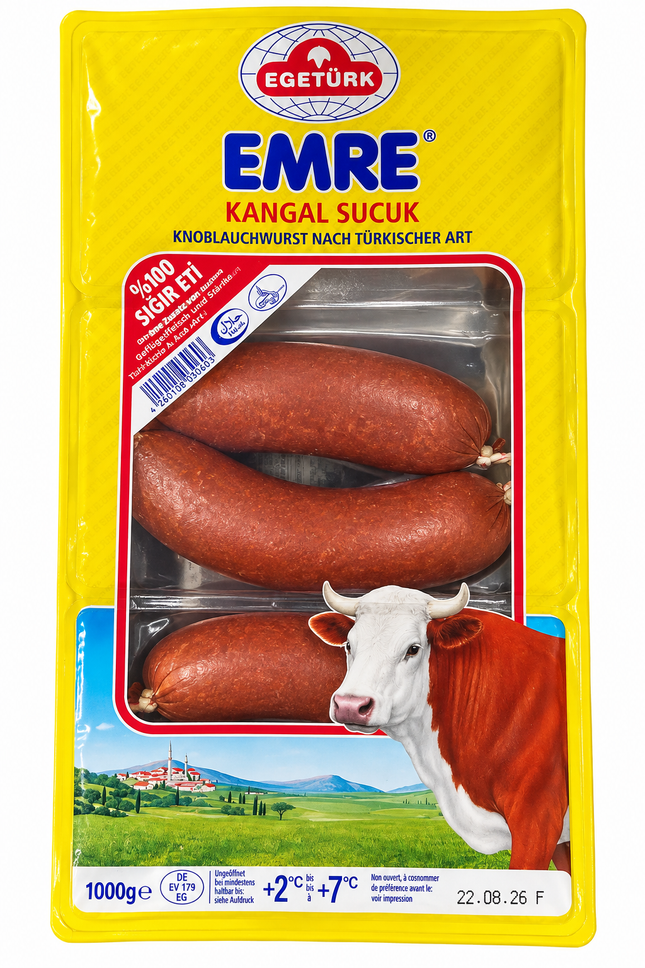 Egetürk Emre Kangal Sucuk 1 kg – Halal Rinder-Sucuk