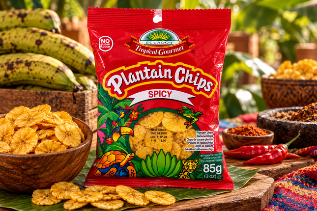Plantain Chips Spicy 85 g – Würzige Kochbananen Chips