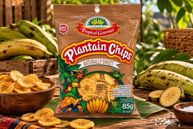 Plantain Chips Naturally Sweet 85 g – Süße Kochbananen Chips