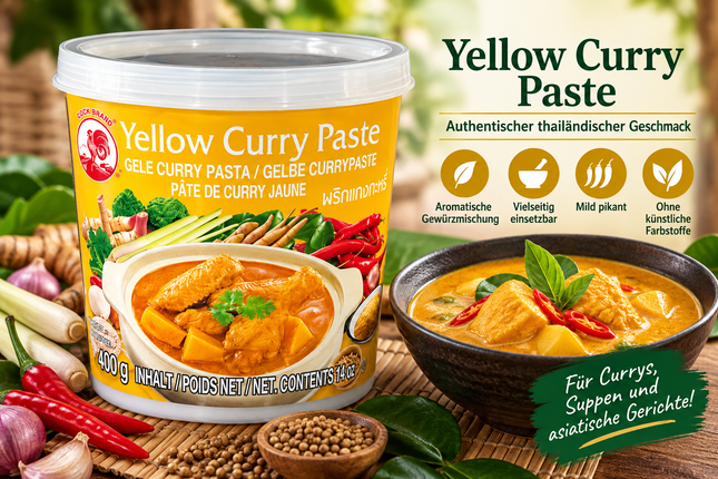 Gelbe Currypaste (Yellow Curry Paste) 400 g – Asiatische Würzpaste