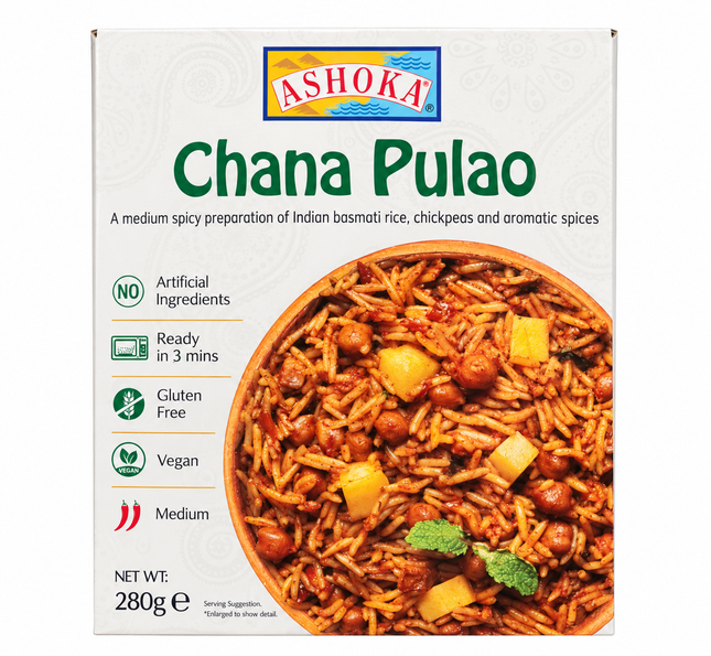 Ashoka Chana Pulao – Gewürzreis mit Kichererbsen 280 g