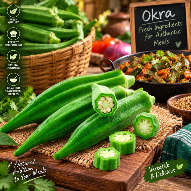 Frische Okra (Lady Finger / Bhindi)