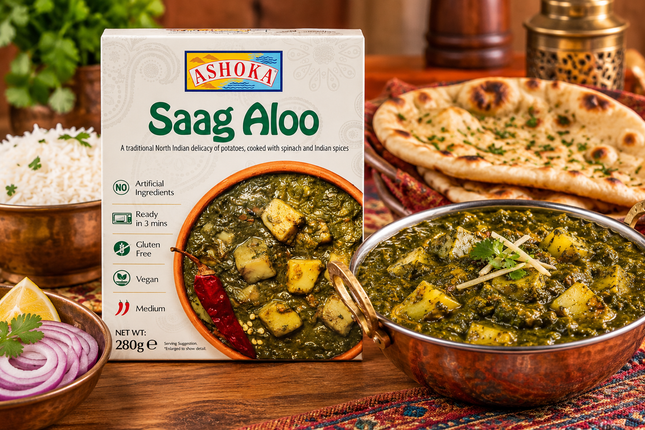 Ashoka Saag Aloo 280 g – Spinat mit Kartoffeln