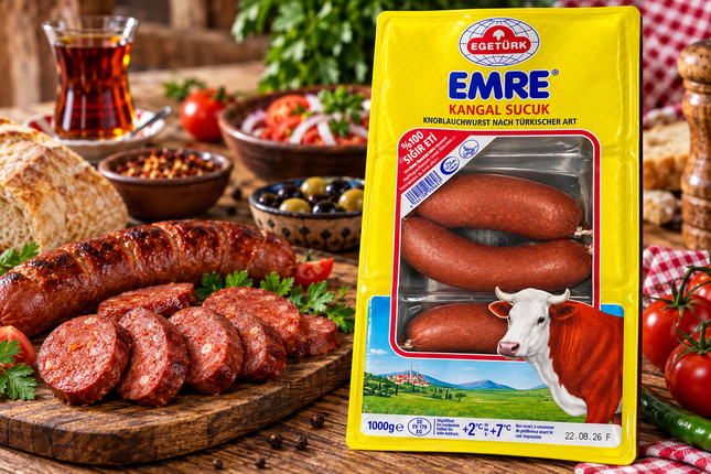 Egetürk Emre Kangal Sucuk 1 kg – Halal Rinder-Sucuk