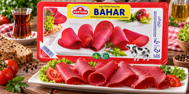 Egetürk Bahar Sığır Dilim Salam 100 g – Halal Rindersalami