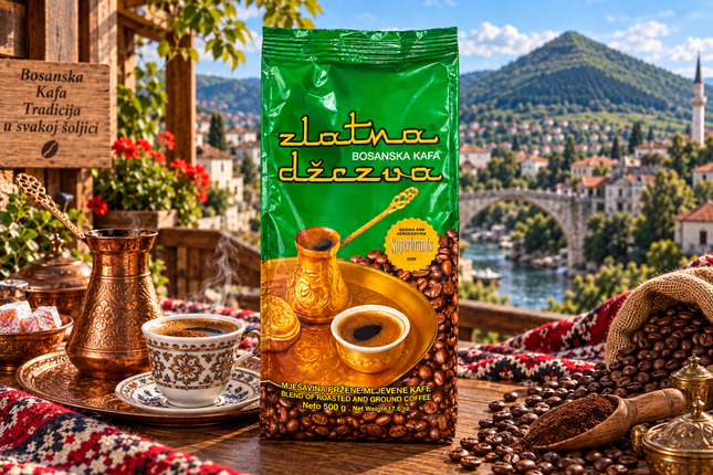 Zlatna Džezva Bosanska Kafa 500 g – Bosnischer Kaffee