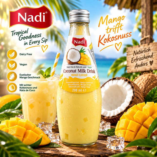 Nadi Kokosgetränk Mango 290 ml – Cremig und fruchtig