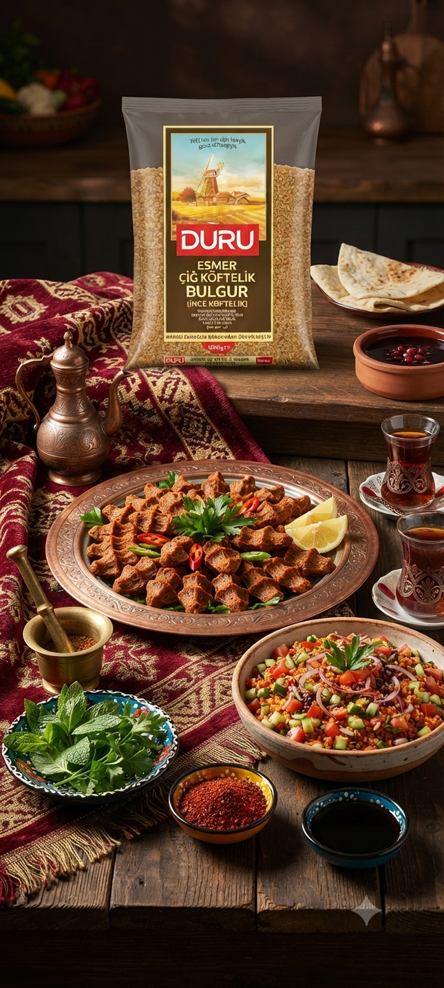 Duru Esmer Çiğ Köftelik Bulgur 1 kg – Brauner Köfte-Bulgur