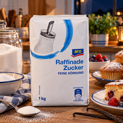 Aro Raffinade Zucker Feine Körnung 1 KG