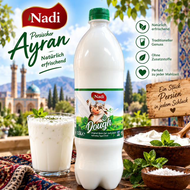 Nadi Dough 1,5 l – Persisches Joghurtgetränk mit Minze