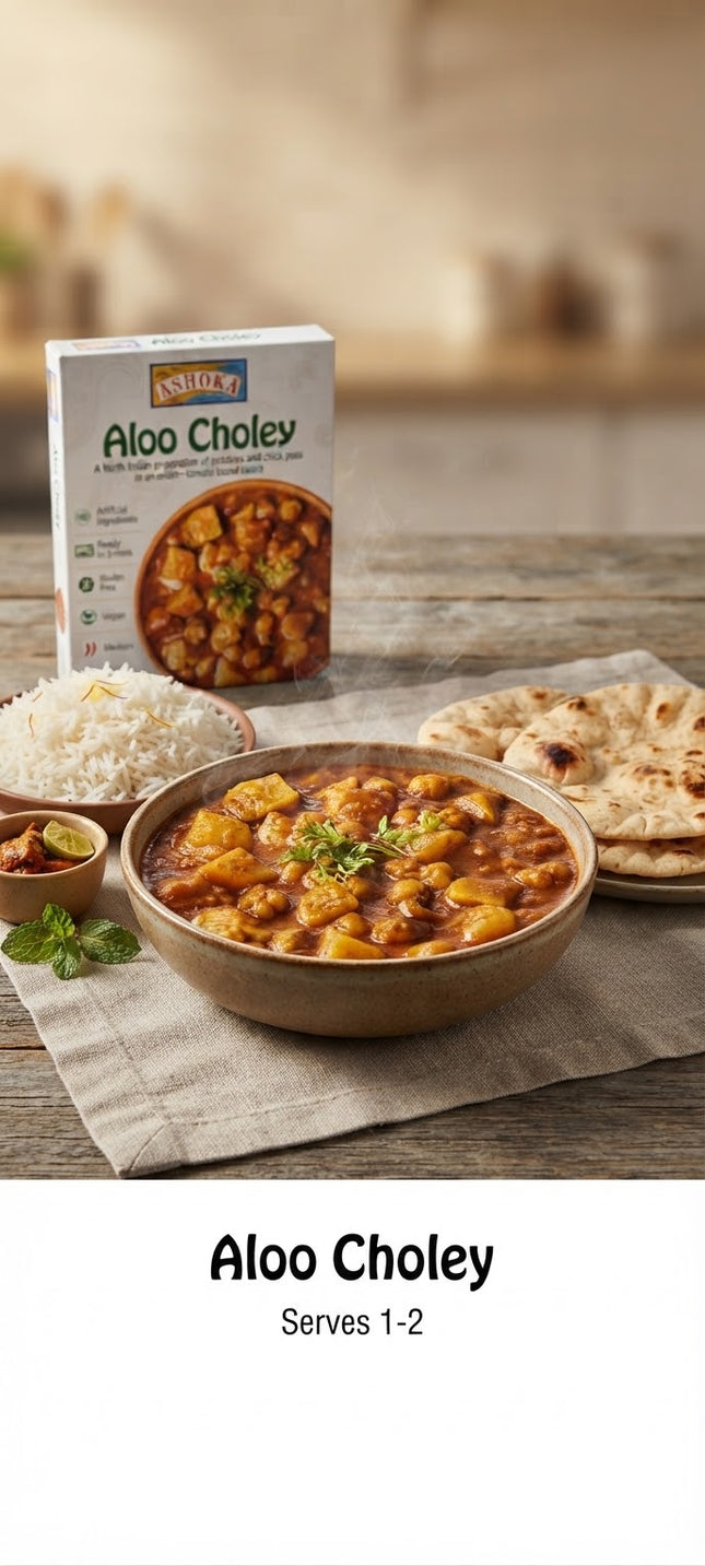 Ashoka Aloo Choley 280 g – Kartoffeln mit Kichererbsen