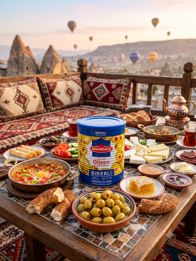Marmara Grüne Oliven mit roter Paprika 800 g
