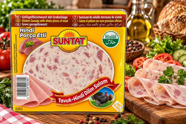 Suntat Hindi Etli Tavuk Hindi Dilim Salam 200 g – Halal Geflügelsalami