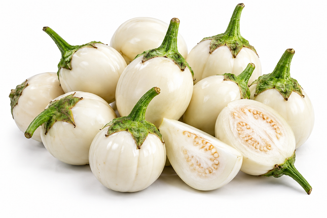 Garden Eggs (White Eggplant / Weiße Aubergine) – verschiedene Größen