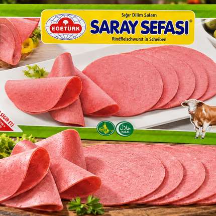 Egetürk Saray Sefası Sığır Dilim Salam 125 g – Halal Rindersalami
