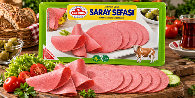 Egetürk Saray Sefası Sığır Dilim Salam 125 g – Halal Rindersalami