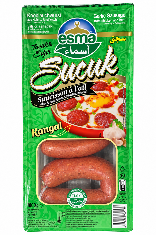 Esma Kangal Sucuk Tavuk & Sığır 1 kg – Halal Geflügel-Rind-Sucuk