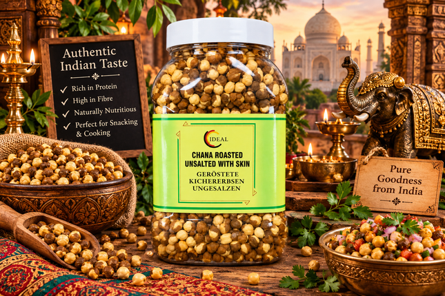 Ideal Chana Roasted Unsalted 500 g – Geröstete Kichererbsen