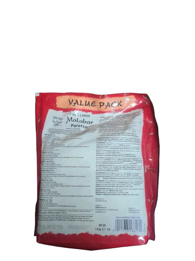 Deep Malabar Paratha 1,8kg 20Pieces