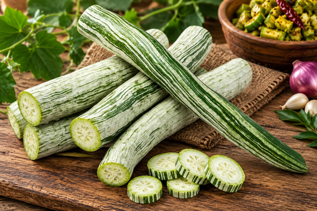 Frischer Schlangenkürbis Snake Gourd