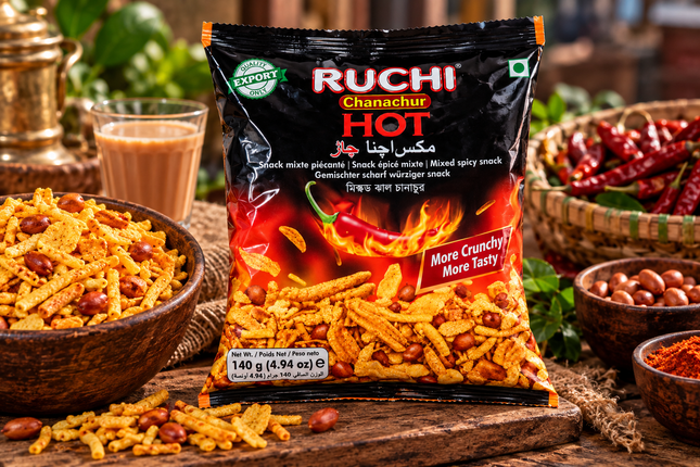 Ruchi Hot 140 g – Scharfer würziger Snack