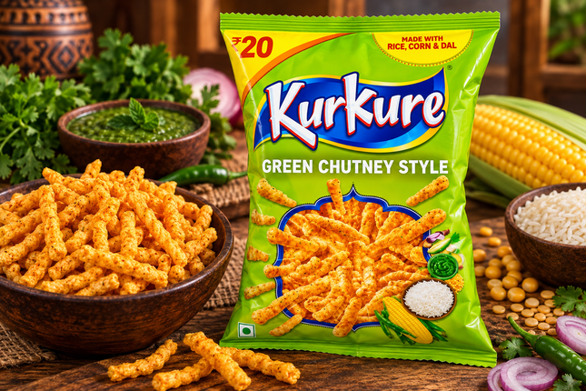 Kurkure Green Chutney Style 68 g – Würziger indischer Snack
