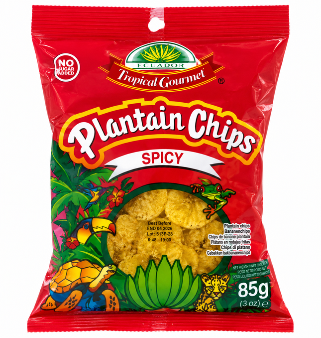 Plantain Chips Spicy 85 g – Würzige Kochbananen Chips