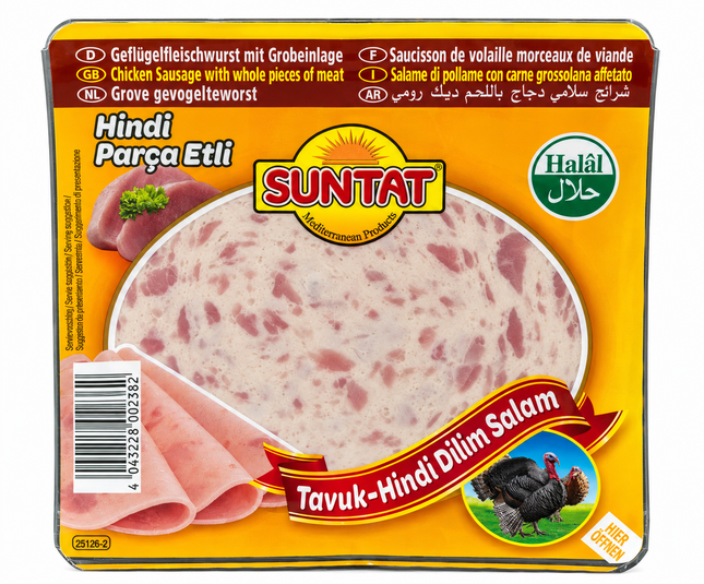 Suntat Hindi Etli Tavuk Hindi Dilim Salam 200 g – Halal Geflügelsalami