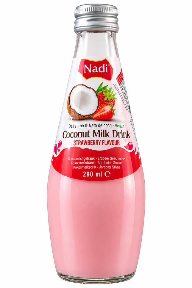 Nadi Kokosmilch Erdbeere 290 ml – Fruchtiges Kokosgetränk
