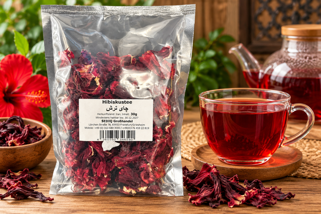 Hibiskustee (Hibiscus Tea) 30 g – Getrocknete Hibiskusblüten