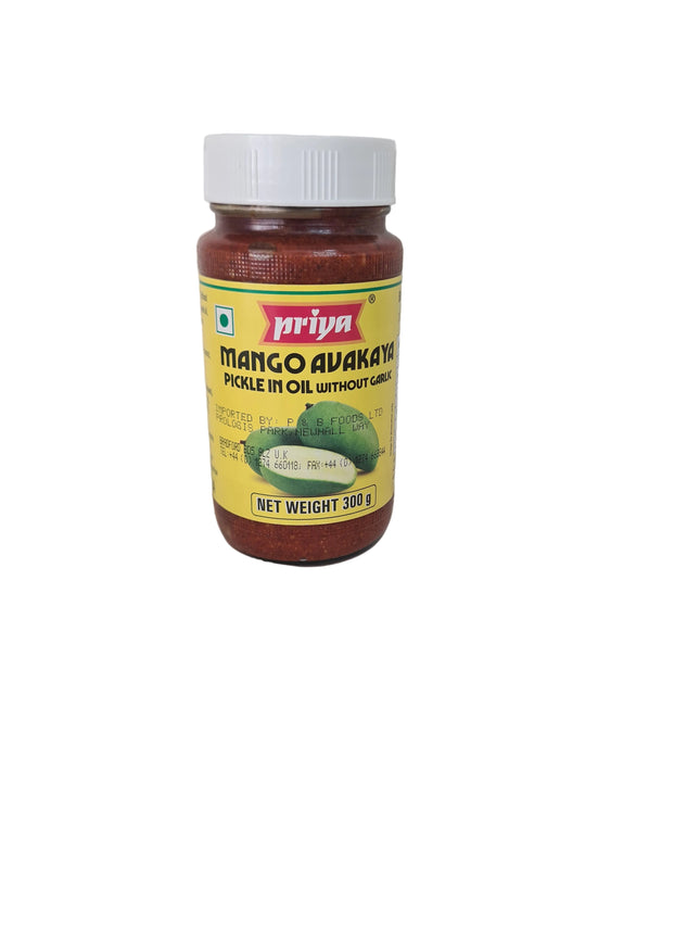 Priya Mango Avakaya Pickle in Oil Without Garlic 300g