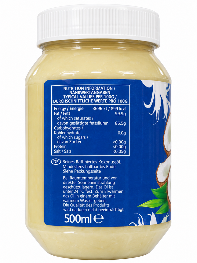 KTC Pure Coconut Oil – Odourless Coconut Oil 500 ml