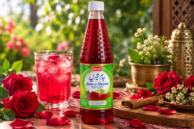 Jam-e-Shirin 800 ml – Rosen-Sirup / Fruchtsirup
