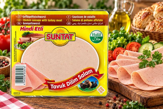 Suntat Hindi Etli Tavuk Dilim Salam 200 g – Halal Geflügelsalami