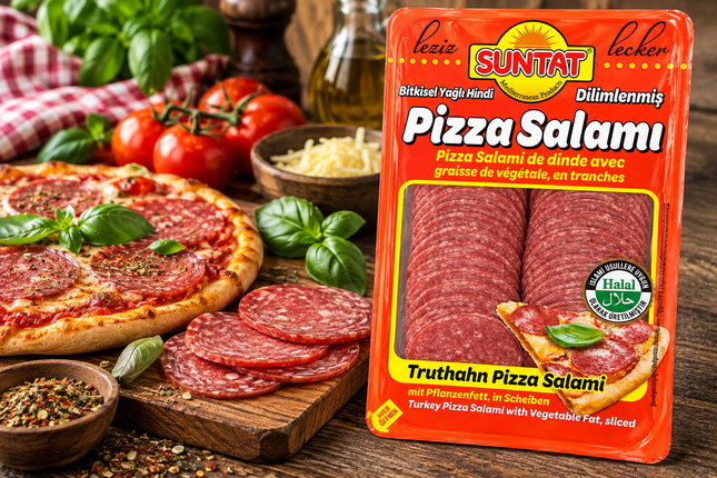 Suntat Pizza Salami Hindi 200 g – Halal Puten-Pizzasalami