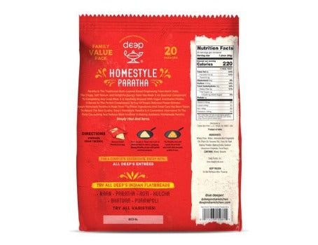 Deep Homestyle Paratha 20 Paratha 1.3kg