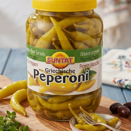 Suntat Peperoni 1400 g – Pickled Green Hot Peppers