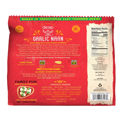 Deep Garlic Naan 12Naan 1.02kg