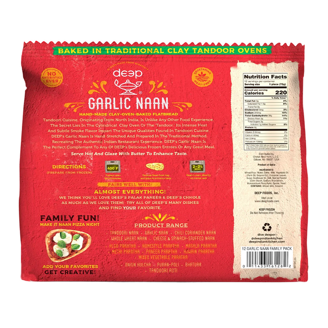 Deep Garlic Naan 12Naan 1.02kg