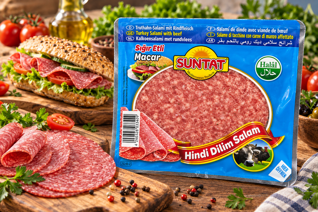 Suntat Macar Hindi Dilim Salam 200 g – Halal Geflügel-Rind-Salami