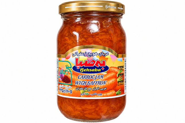 Behsaba Carrot Jam mit Safran – Karottenkonfitüre 330 g & 800 g