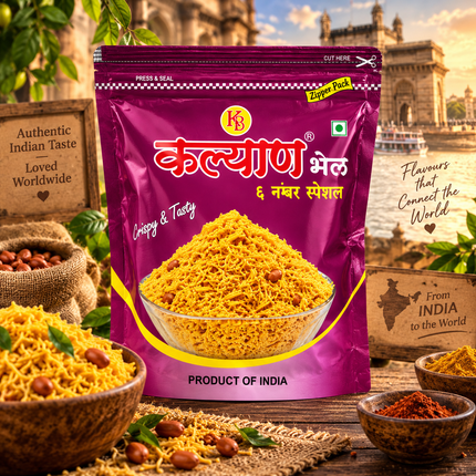 Titel: Kalyan Bhel 0 No. Sev Crispy & Tasty 200 g – Würzige indische Knabberei
