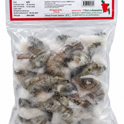 Manchitra Fresh Frozen Shrimps 6/8 800 g – tiefgekühlt