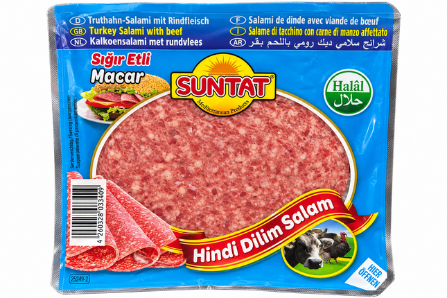 Suntat Macar Hindi Dilim Salam 200 g – Halal Geflügel-Rind-Salami